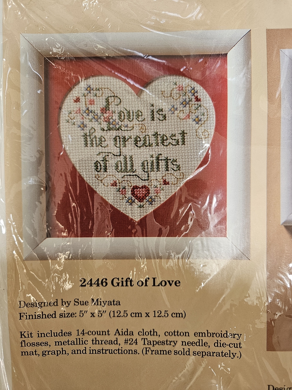 Gift of Love Heart Cross Stitch Kit — Red & Cream